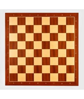 Mahogany and maple luxury chess board 50 cm with notation - fieldsize 55 mm - size 6