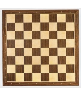 Luxe schaakbord walnoot en esdoorn 50 cm - veldmaat 55 mm - maat 6