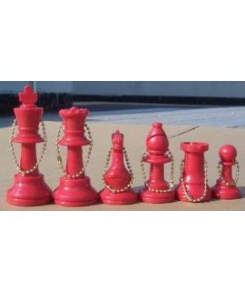 Sleutelhanger set rood schaakstukken