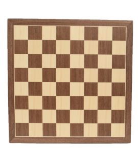 Luxe schaakbord walnoot en esdoorn 45 cm - veldmaat 50 mm - maat 5