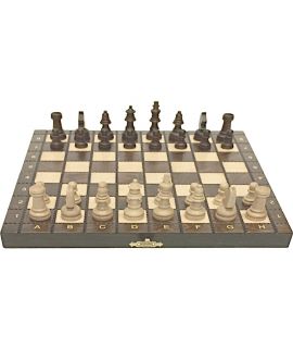 Chess set traditional Carpathian burn technique brown 27 cm