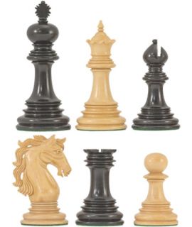 Attila de Hun ebbenhouten schaakstukken - koningshoogte 118 mm (# 9)