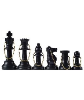 Black chess key ring set