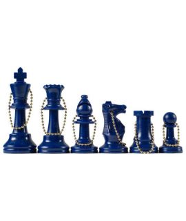 Blue chess key ring set