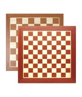 Chess and draughtsboard 48cm mahogany/maple - squares 50mm and 40mm
