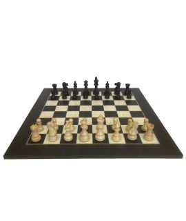 Chess pearl and checkers set 35 cm with traditional burn technique