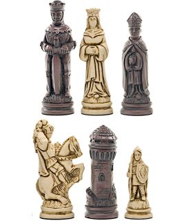 Camelot plain theme chess pieces (small)