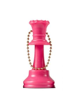 Sleutelhanger schaak dame roze