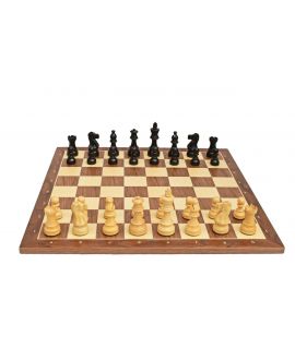 Chess pearl and checkers set 35 cm with traditional burn technique