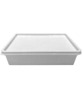 Freezer storage box transparent with white lid - 1100 ml 
