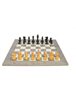 Chess pearl and checkers set 35 cm with traditional burn technique