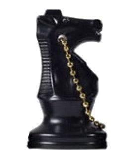 Sleutelhanger schaak paard zwart