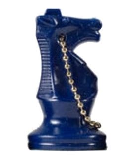 Sleutelhanger schaak paard blauw