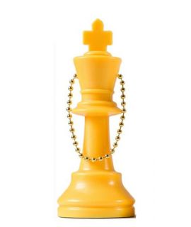 Sleutelhanger schaak koning geel