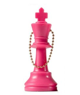 Sleutelhanger schaak koning roze