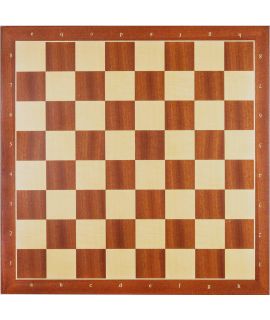 Mahogany and maple luxury chess board 35 cm with notation - fieldsize 40 mm - size 3