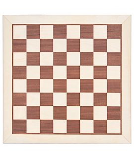 Chessboard 54 cm mahogany - maple - squares 58 mm - maple border - size 6