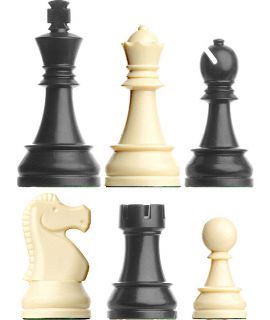 Chess pieces Staunton luxery plastic weighted - king height 95 mm - size 6