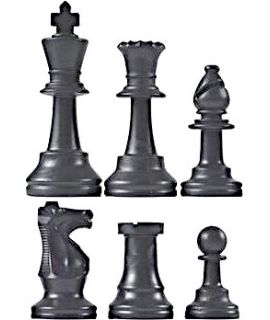 Chess pieces plastic black - king height 95mm