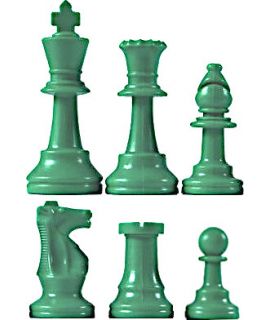 Chess pieces plastic green - king height 95mm