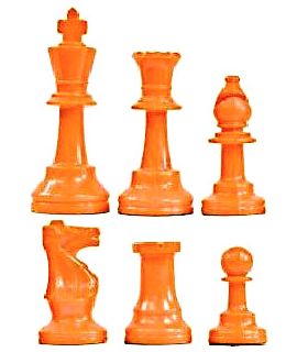 Chess pieces plastic orange - king height 95mm