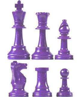 Chess pieces plastic purple - king height 95mm