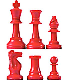 Chess pieces plastic red - king height 95mm