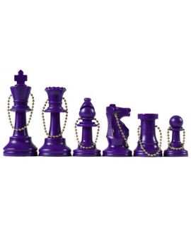 Purple chess key ring set