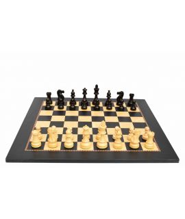 Chess pearl and checkers set 35 cm with traditional burn technique