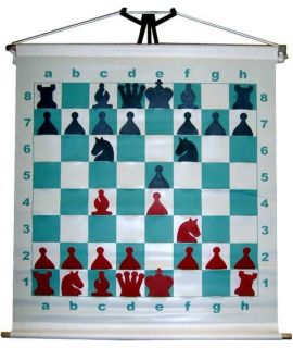 Slotted chess demonstration board rollable 69 cm