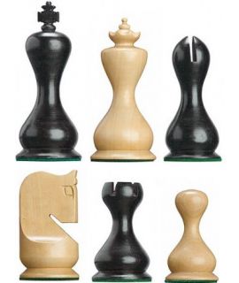Chess pieces Staunton 6 Rubens weighted stained black
