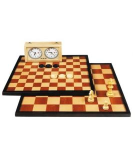Dambord - schaakbord ingelegd met opstaande rand 55/45 47cm