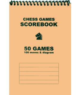 Spiral-bound chess scorebook - beige