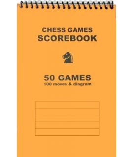 Spiral-bound chess scorebook - orange