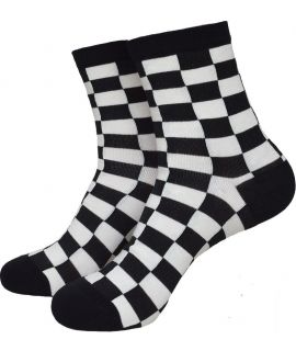 Black and white checkered socks