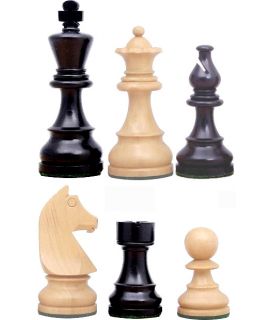 Chess pieces Staunton 5 tournament premium weighted stained black - french bishop - german knight