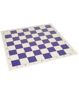 Vinyl roll-up chess board 51 cm - chess squares 57 mm blue and white