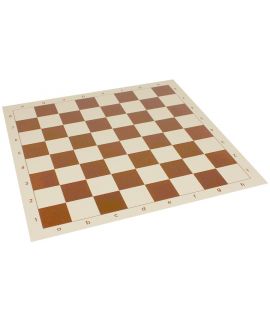 Vinyl roll-up chess board 43 cm - chess squares 45 mm brown and white