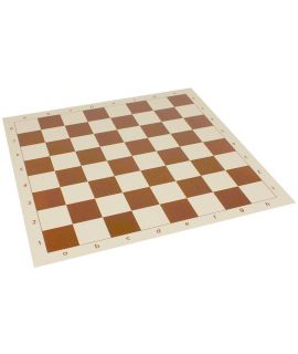 Vinyl roll-up chess board 51 cm - chess squares 57 mm brown and white