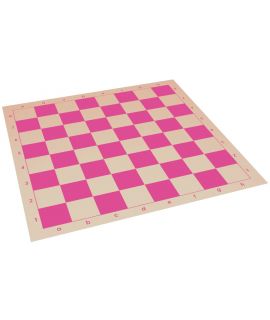 Vinyl roll-up chess board 51 cm - chess squares 57 mm pink and white