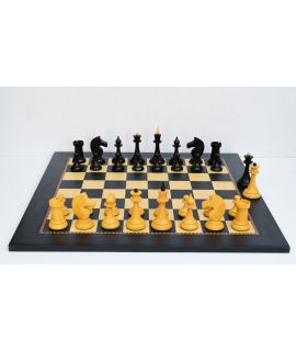 Chess pearl and checkers set 35 cm with traditional burn technique