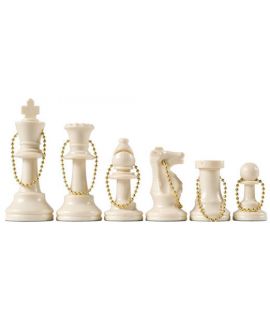 White chess key ring set