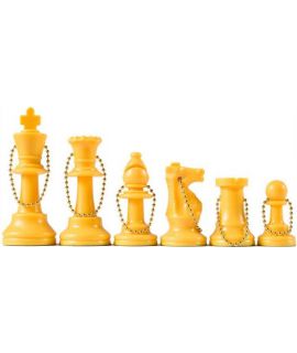 Yellow chess key ring set